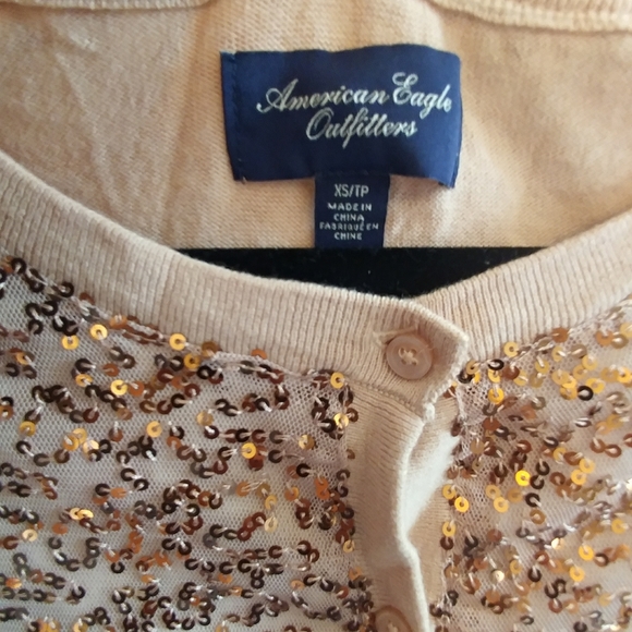 American Eagle Outfitters Pink Sequin Cardigan - Picture 3 of 12